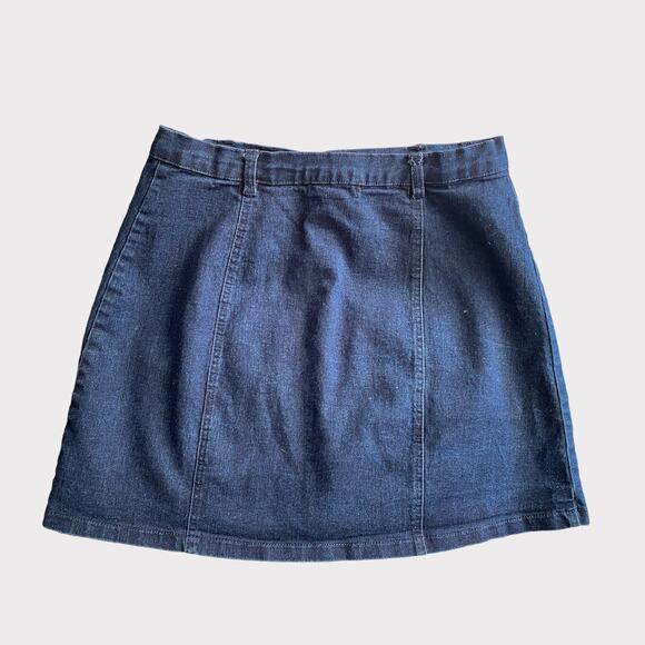 Forever 21 Blue Button Front Skirt Size Medium Denim - Picture 2 of 6